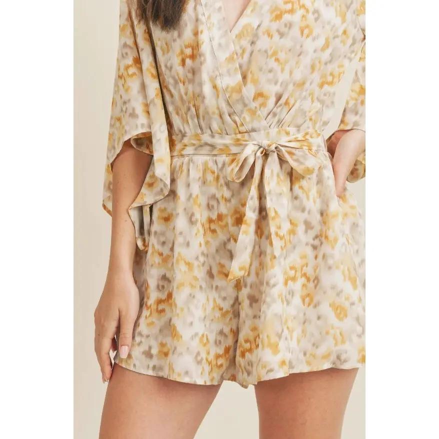 Romper beige y amarillo veranp by Yanet Collective