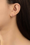 aretes Pendientes tipo argolla con flor de lat—n