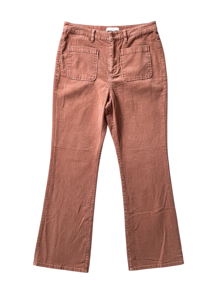Pantalones de Tiro Alto Rectos en Tono Óxido con Bolsillos - Estilo Boutique
