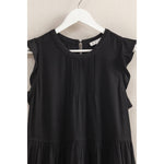 Vestido Corto de Volantes con Manga Ondulada | Estilo Bohemio