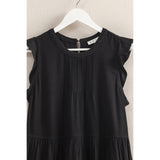 Vestido Corto de Volantes con Manga Ondulada | Estilo Bohemio