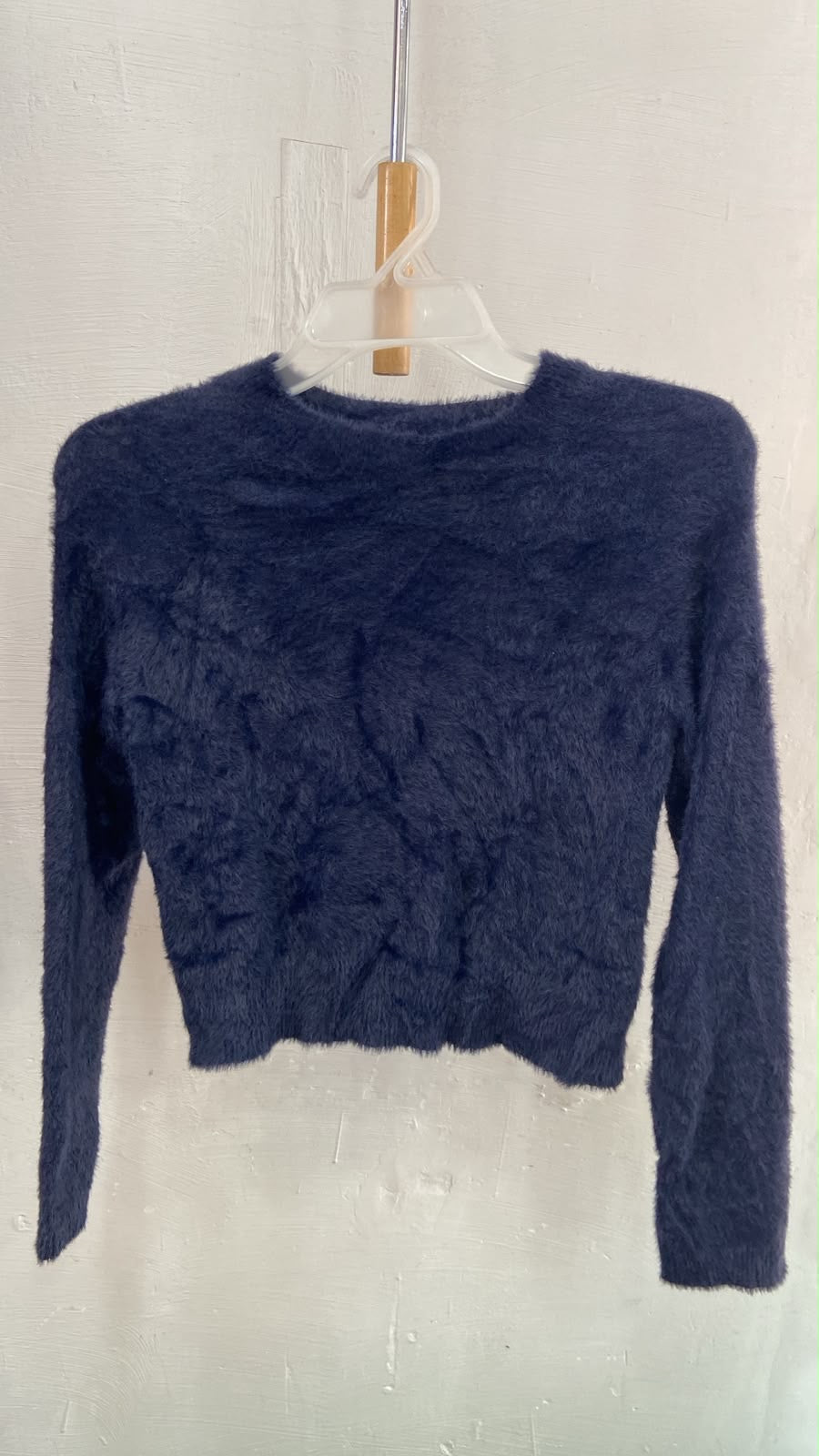 Suéter Corto de Punto Texturizado Azul Marino - Estilo Boutique