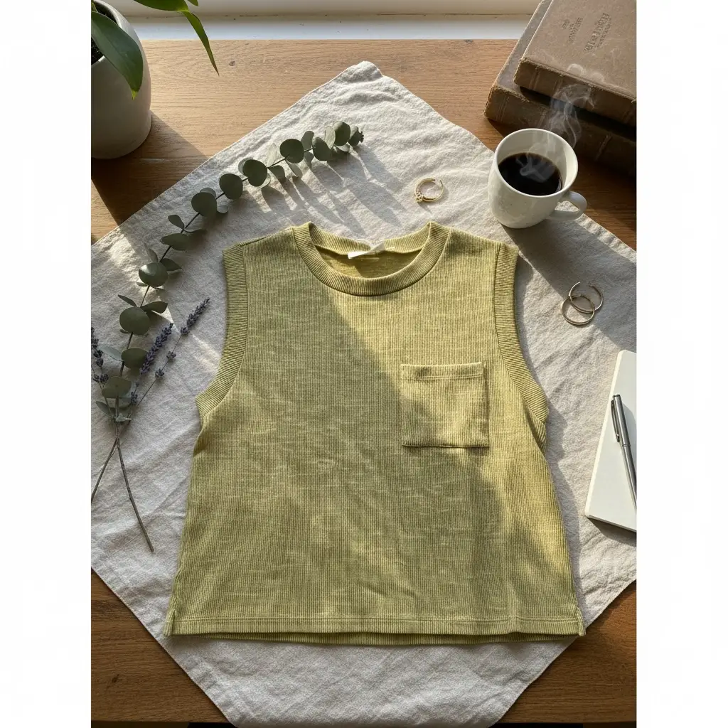 Yanet Collective Blusa verde sin mangas -