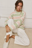 Suéter Mujer Fuzzy Rayas Multicolor Verde Rosa Pastel - Ropa de Dama
