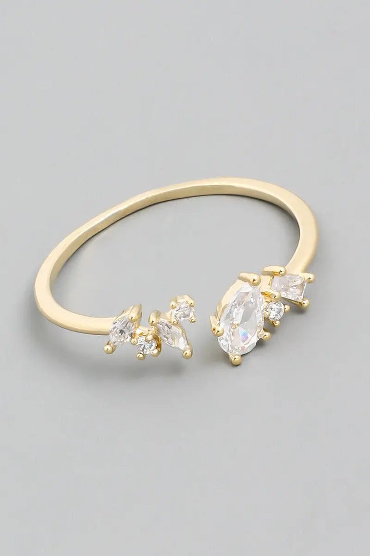 Anillo Abierto de Pedrería Ovalada y Marquesa by Fame Accessories