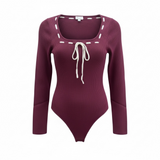 Suéter burgundy body con moño
