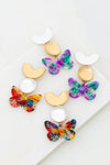 PENDIENTES DE MARIPOSA DE FILIGRANA DE RESINA MULTICOLOR