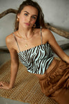 Top Bandeau Corto con Estampado de Cebra