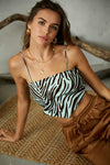 Top Bandeau Corto con Estampado de Cebra