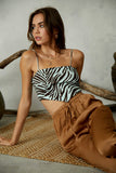 Top Bandeau Corto con Estampado de Cebra