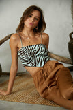 Top Bandeau Corto con Estampado de Cebra