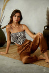 Top Bandeau Corto con Estampado de Cebra