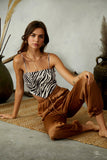 Top Bandeau Corto con Estampado de Cebra