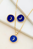 Elegante Set de Collar y Pendientes de Media Luna: Diseño Exclusivo