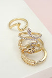 Juego de 4 anillos con diamantes de imitación de serpiente