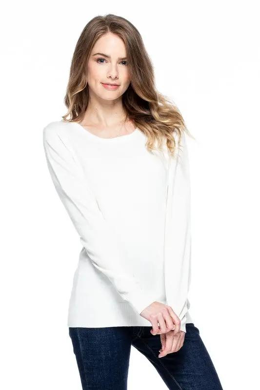 Suéter de Mujer Cielo Cuello Redondo Blanco Manga Larga by Cielo