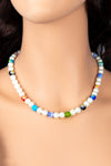 Collar de Perlas con Cuentas de Vidrio Glaseado Estacionadas: Elegancia y Color