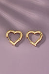 Aretes Huggie Corazón Brillantes