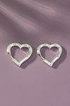 Aretes Huggie Corazón Brillantes