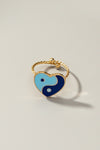 Anillo de Corazón de Epoxi con Símbolo Yin Yang: Elegancia y Equilibrio