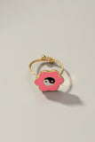 Anillo Ajustable de Flor con Símbolo Yin Yang de Resina Epoxi - Elegancia Floral en Equilibrio