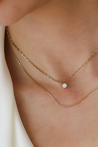 Collar Cadena de Acero Inoxidable con Oro 18K – Capas/Layers, Cadena Delicada y Resistente al Agua