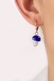 Pendientes de aro colgantes Mini con forma de hongo de vidrio