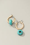 Pendientes de Aro Huggie con Piedras Semipreciosas - Elegancia Natural