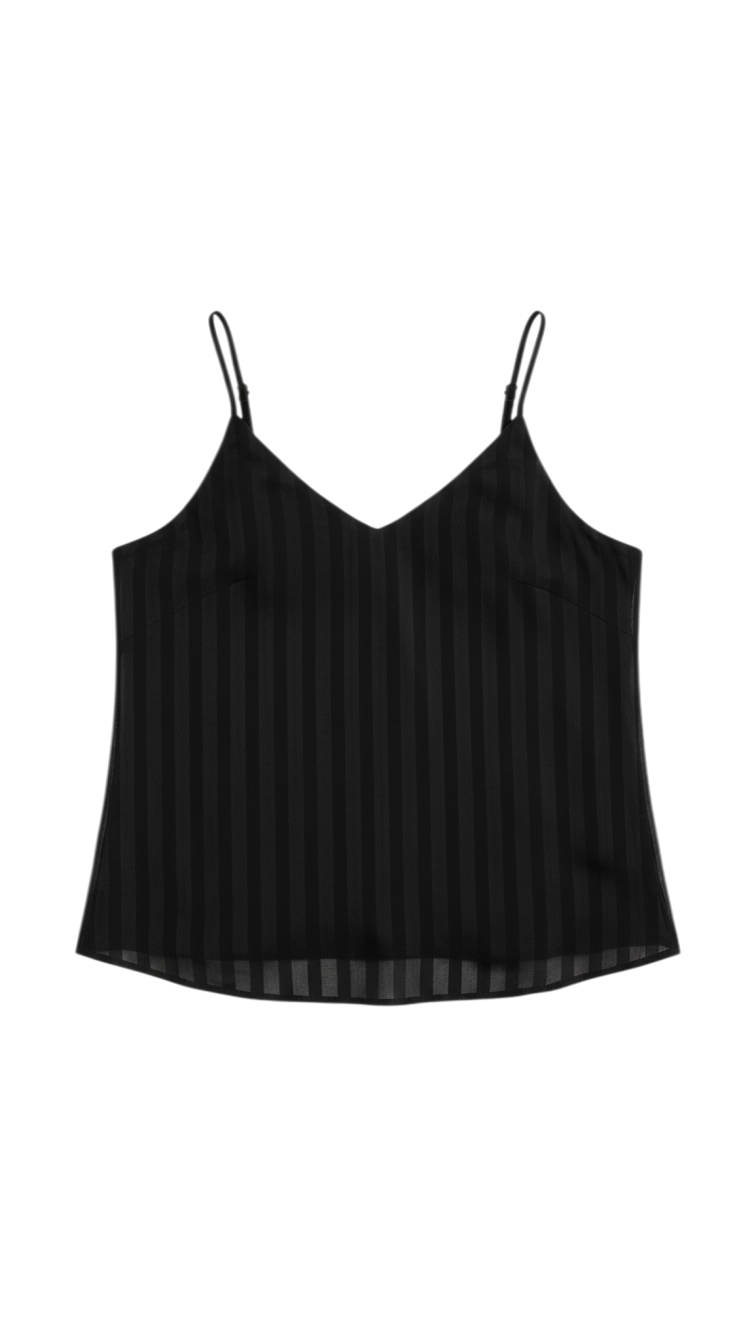 Top Sin Mangas Negro con Transparencias - Estilo Boutique
