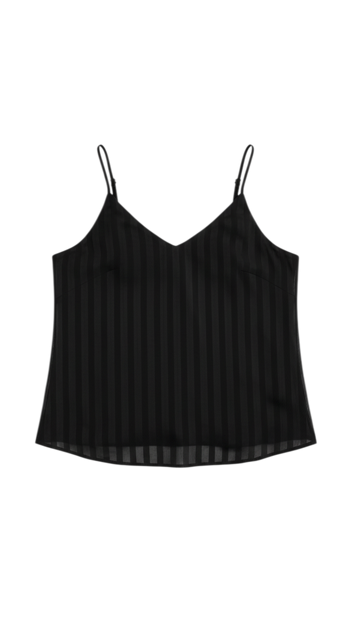 Top Sin Mangas Negro con Transparencias - Estilo Boutique