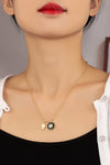 Collar con Mano de Fátima y Ojo Turco con Cadena de Bolitas