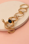 Juego de 5 anillos con diamantes de imitación de serpiente