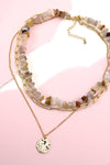 Collar de capas de piedra natural