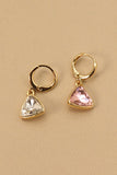 Mini aretes de aro triangulares con circonitas