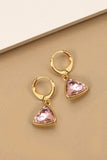 Mini aretes de aro triangulares con circonitas
