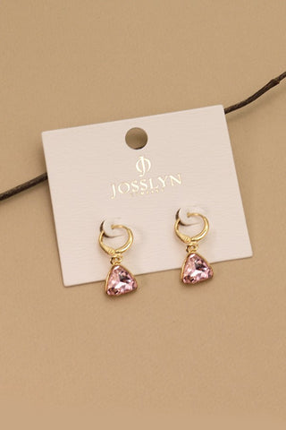 Mini aretes de aro triangulares con circonitas