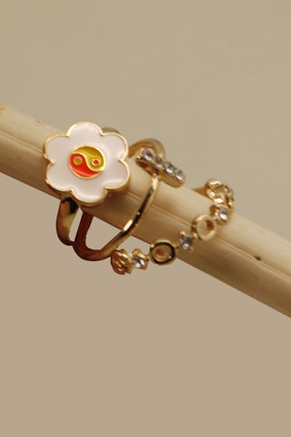 Conjunto de anillos de margaritas Yingyang