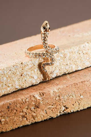 Anillo de serpiente con diamantes de imitación