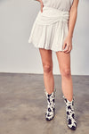Falda - Short con Volantes y Cordón Ajustable Blanca - Elegante y Cómoda
