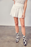 Falda - Short con Volantes y Cordón Ajustable Blanca - Elegante y Cómoda