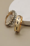 Anillo dúo clásico con diamantes de imitación Navette