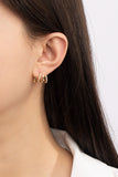 Elegantes Aretes de Aro de Latón con 4 Capas y Pavé de Diamantes de Imitación