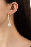 PENDIENTES DE ARO OVALADOS MARTILLADOS CON GOTAS DE PERLAS