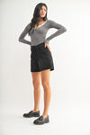 Shorts Negros de Mezclilla Mujer | Tiro Alto Criss Cross 100% Algodón