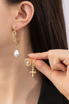PENDIENTES TRIO ARO CON DIJES Y PERLAS