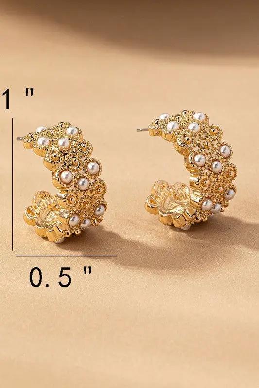 aro ancho con mini perlas by Yanet Collection