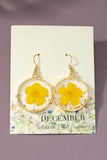 Elegantes Pendientes Colgantes con Flores Secas del Mes de Nacimiento