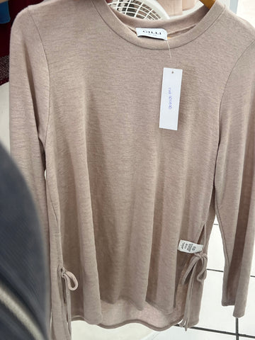 Blusa manga larga beige