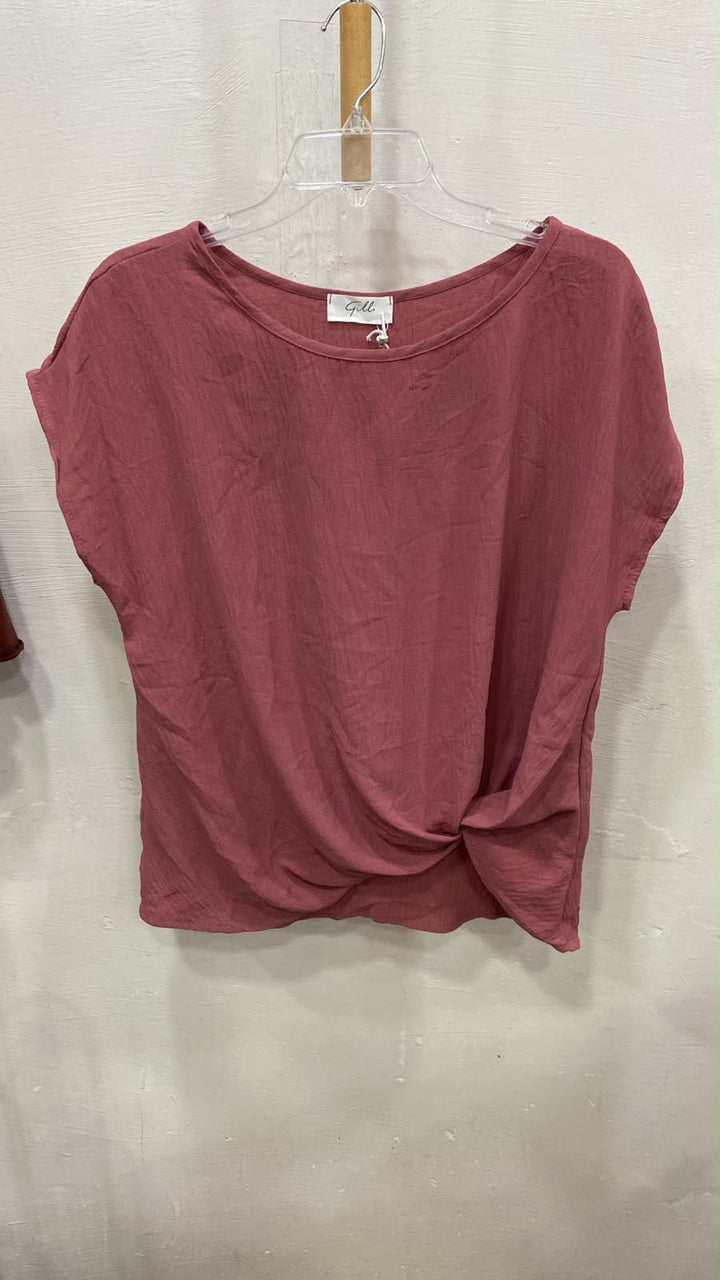 Rose Short Sleeve Knotted Top
