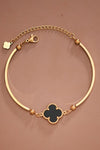 Pulsera Cadena Acero Inoxidable 18K Oro – Trébol, 7" + Extensor 2"